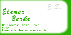 elemer berke business card