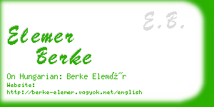 elemer berke business card